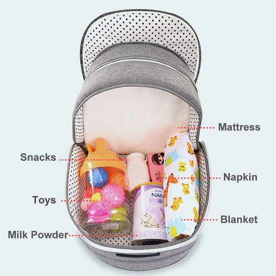 Portable Removable Folding Crib Baby Bed Mammy Bag $124.62 Dana Fashion Color: Blue style: Comfortable Baby & Mother Overview: Uterine bionic design, deep sleep Protect your baby's spine Breathable awning cut off mosquito Note: Difference between flagship