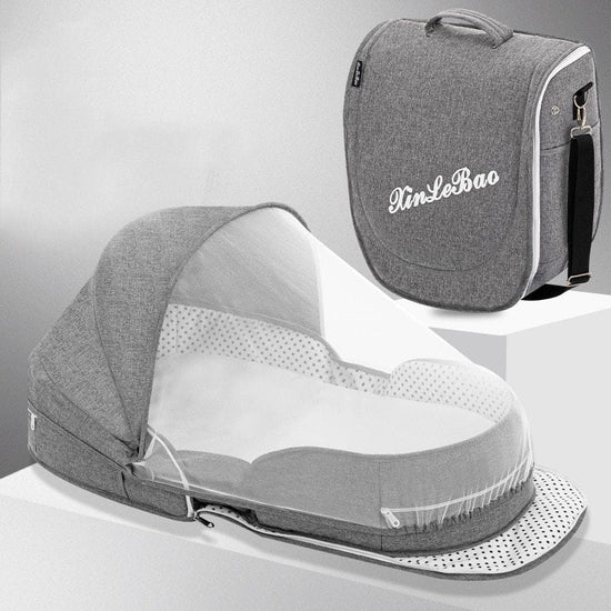Portable Removable Folding Crib Baby Bed Mammy Bag $135.70 Dana Fashion Color: Grey style: Flagship Baby & Mother Overview: Uterine bionic design, deep sleep Protect your baby's spine Breathable awning cut off mosquito Note: Difference between flagship an