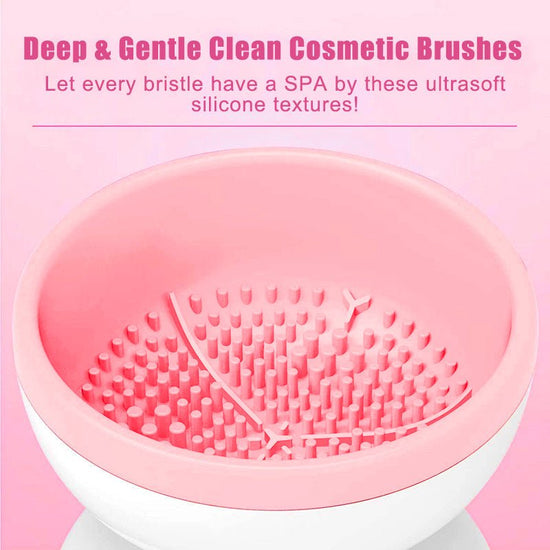 Portable USB Makeup Brush Cleaner Machine Electric Cosmetic Brush Cleaning Washing Tools Automatic Clean Makeup Brushes $34.75 Dana Fashion Color: Pink and white makeup Overview: Quick & Easy to clean Does not damage the brush Mess-free Portable/Easy to c