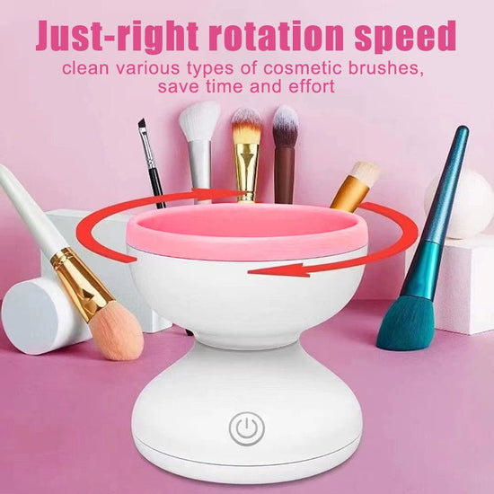 Portable USB Makeup Brush Cleaner Machine Electric Cosmetic Brush Cleaning Washing Tools Automatic Clean Makeup Brushes $34.75 Dana Fashion Color: Pink and white makeup Overview: Quick & Easy to clean Does not damage the brush Mess-free Portable/Easy to c