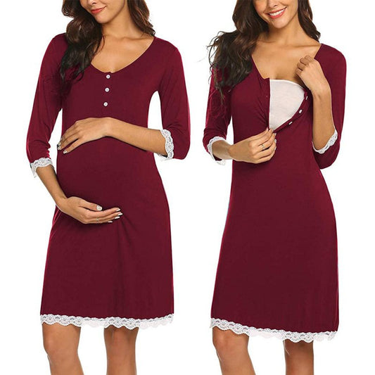 Pregnant Women Breastfeeding Five-point Sleeve Dress $18.29 Dana Fashion Color: Black Size: 2XL Baby & Mother Product information Fabric Name; Polyester Fiber The source Of The Main Picture; There Are Models In Real Shots Supply Category; Spot Style; OL C
