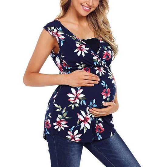 Pregnant Women Floral Printed Vest Maternity $20.12 Dana Fashion Color: Blue Size: L Baby & Mother Fabric name: Cotton 1. Asian sizes are 1 to 2 sizes smaller than European and American people. Choose the larger size if your size between two sizes. Please