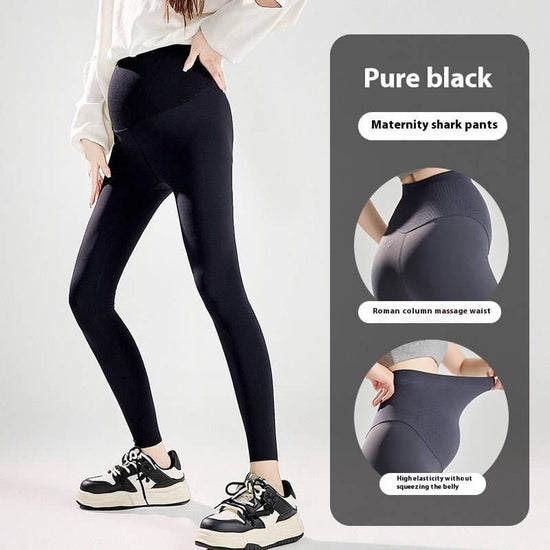 Pregnant Women Outwear Winter Wear Seamless Belly Support Sanding Yoga Pants $55.50 Dana Fashion Color: Brushed Black Style Size: L Women's clothing Product information: Thickness: medium Fabric name: Nylon Color: Black brushed, dark gray brushed, milk Br
