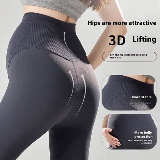 Pregnant Women Outwear Winter Wear Seamless Belly Support Sanding Yoga Pants $55.50 Dana Fashion Color: Black Plus Velvet Size: L Women's clothing Product information: Thickness: medium Fabric name: Nylon Color: Black brushed, dark gray brushed, milk Brow