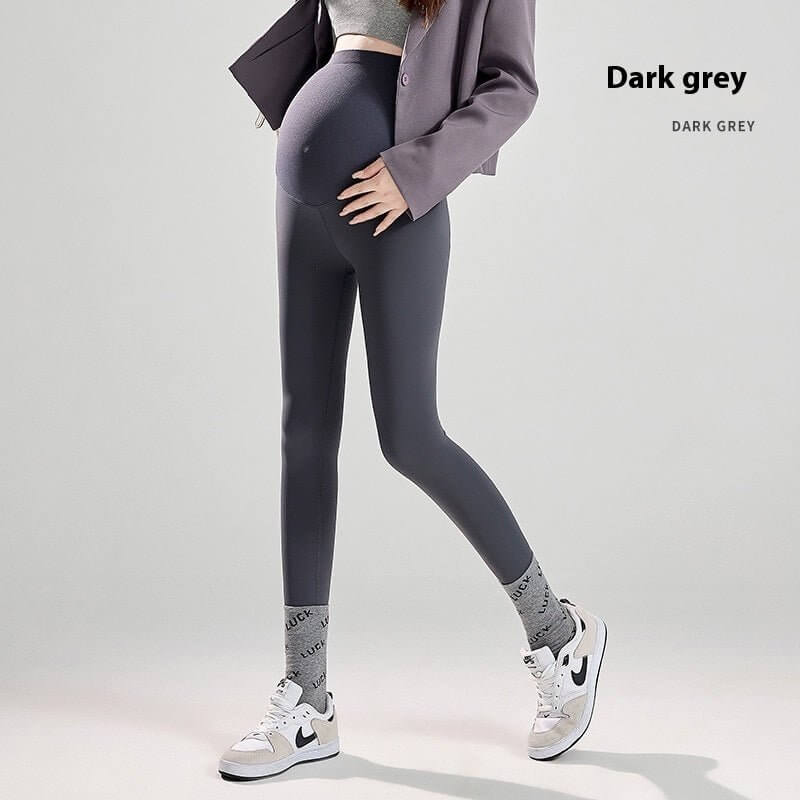 Pregnant Women Outwear Winter Wear Seamless Belly Support Sanding Yoga Pants $55.50 Dana Fashion Color: Dark Gray With Velvet Size: L Women's clothing Product information: Thickness: medium Fabric name: Nylon Color: Black brushed, dark gray brushed, milk