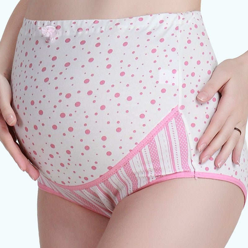 Pregnant women's underwear, stomach lift pants, maternity clothes, cotton, pregnant women's underwear, adjustable high waist pants $9.10 Dana Fashion Color: Powder point Size: L Baby & Mother size size L XL XXL 3XL abdominal girth(cm) 72 76 80 84 can stre