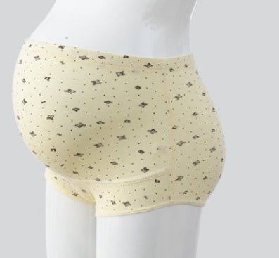 Pregnant women's underwear, stomach lift pants, maternity clothes, cotton, pregnant women's underwear, adjustable high waist pants $9.10 Dana Fashion Color: Yellow bear Size: L Baby & Mother size size L XL XXL 3XL abdominal girth(cm) 72 76 80 84 can stret