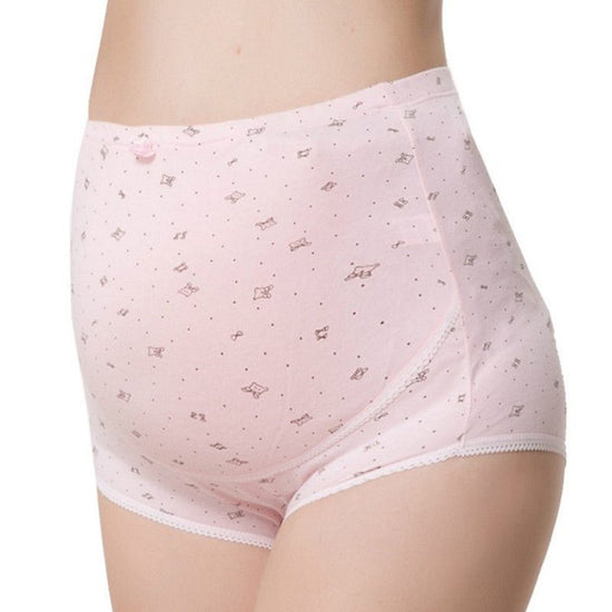 Pregnant women's underwear, stomach lift pants, maternity clothes, cotton, pregnant women's underwear, adjustable high waist pants $9.10 Dana Fashion Color: Small bear powder Size: L Baby & Mother size size L XL XXL 3XL abdominal girth(cm) 72 76 80 84 can