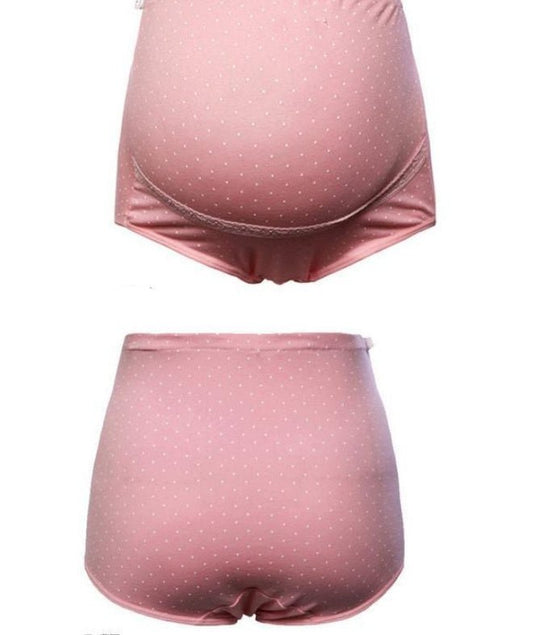 Pregnant women's underwear, stomach lift pants, maternity clothes, cotton, pregnant women's underwear, adjustable high waist pants $9.10 Dana Fashion Color: Green white spot Size: L Baby & Mother size size L XL XXL 3XL abdominal girth(cm) 72 76 80 84 can