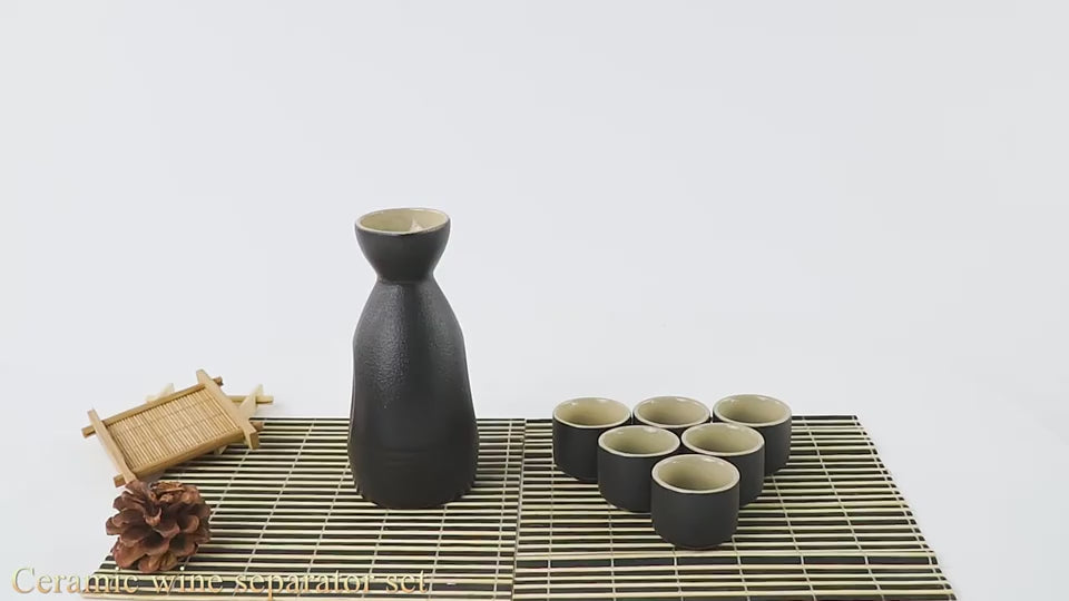 Sakura vintage sake set $28.04 Dana Fashion Color: Riangle White Dana's Kitchen Material: Ceramic Capacity: Wine glass capacity 30ml Sake kettle capacity 250ml Triangle wine pot capacity 150ml Style: Japanese style Size: wine coarse pottery pot 1 4 cups w