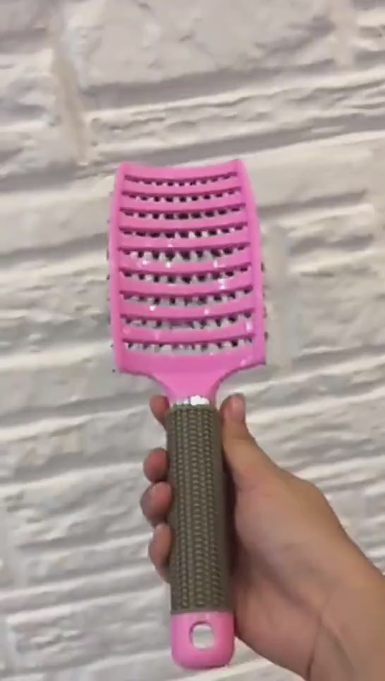 Anti Static Bending Nylon Women's Wet Curly Tangled Hair Brush Styling Tool $22.69 Dana Fashion Color: PinkPurple Beauty Tools Specification Type : Scalp Massage Brush Item : Hair Brush Head Massage Comb Material : Bristle + Nylon hair brush Handle : Rubb