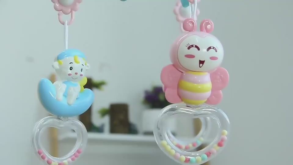 Baby Rattles Crib Mobiles Toy Holder Rotating Mobile Bed Bell Musical Box Projection Newborn Infant Baby Boy Toys $67.68 Dana Fashion Color: Blue Baby & Mother Overview: 1. Portable crib with music box 2. Screening and musicals: portable crib with Light S