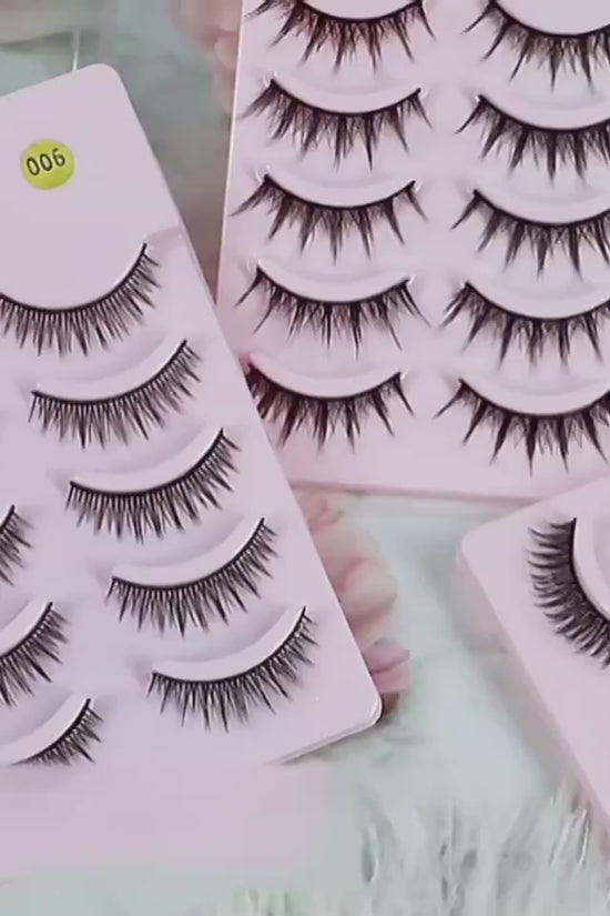 5 Pairs Manga Lashes New Arrival Anime Cosplay Natural Wispy Korean Makeup Artificial False Eyelashes $10.78 Dana Fashion quantity: 5pairs of007 makeup Overview: Popular cartoon barbie beauty~~ You don't even have to stick fairy hair on it! Too beautiful!