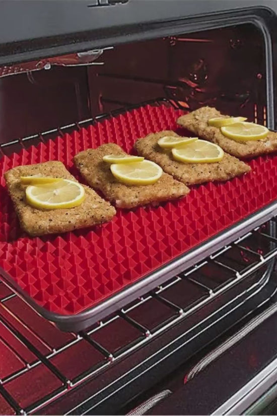 Non-Stick Silicone Pyramid Cooking Mat Baking Mat With Grid Versatile Oven BBQ Cooking Mat Heat-Resistant Mat Kitchen Tools Kitchen Gadgets $15.50 Dana Fashion Color: Black Dana's Kitchen Overview: PREMIUM QUALITY OF OVEN SILICONE MAT: The silicone nonsti