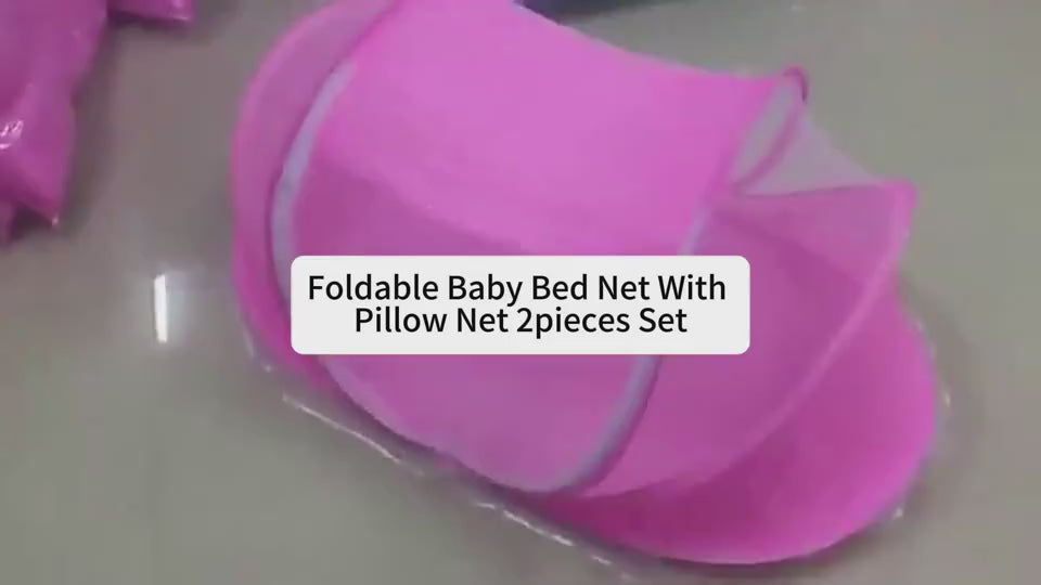 Foldable Baby Bed Net With Pillow Net 2pieces Set $50.96 Dana Fashion Color: Blue Baby & Mother Overview: Breathable open mesh provides a comprehensive airflow and barrier-free, soft and comfortable view for your baby to sleep and play. Equipped with a ma