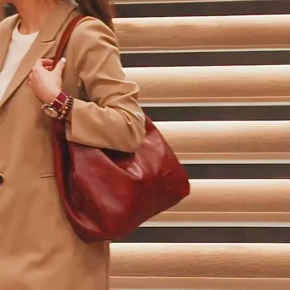 Vintage Women's Bag Leather Large Capacity Marble Grain Women's Shoulder Bag Daily Commuter Handbag Shopping $49.50 Dana Fashion Color: Black Women's Bags Material: Genuine Leather Color: black ,brown Size: 33*32*12cm Weight: about 400g Packing include: 1