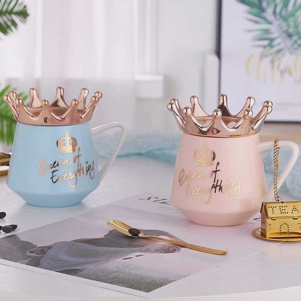 Crown Creative Mug $53.91 Dana Fashion Color: Blue Dana's Kitchen Characteristics: The mug of mugs with the Christmas theme, the material is ceramic and wooden. Special process for making cup, can see the logo inside the cup. Non-slip handle, can save hot