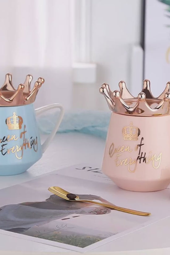 Crown Creative Mug $53.91 Dana Fashion Color: Blue Dana's Kitchen Characteristics: The mug of mugs with the Christmas theme, the material is ceramic and wooden. Special process for making cup, can see the logo inside the cup. Non-slip handle, can save hot