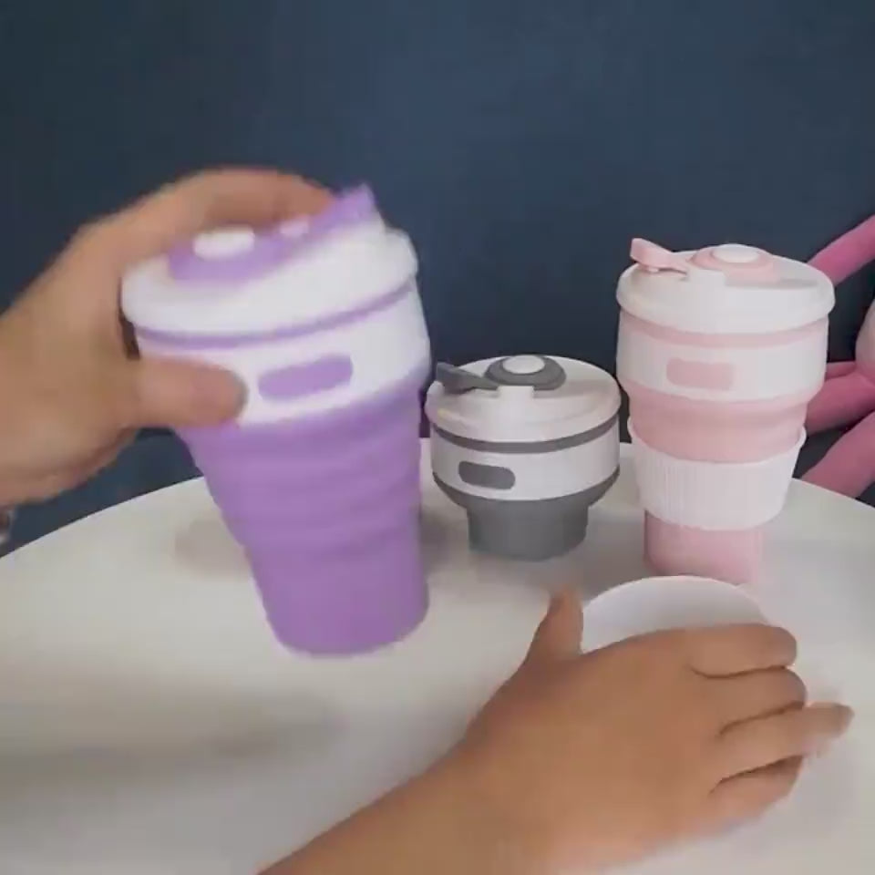 Coffee Mugs Travel Collapsible Silicone Cup Folding Water Cups BPA FREE Food Grade Drinking Ware Mug Tea Coffee Cups $25.50 Dana Fashion Color: Bule Dana's Kitchen Overview: This is a safe and healthy cup. Produced with food-grade safety silicone. Excelle