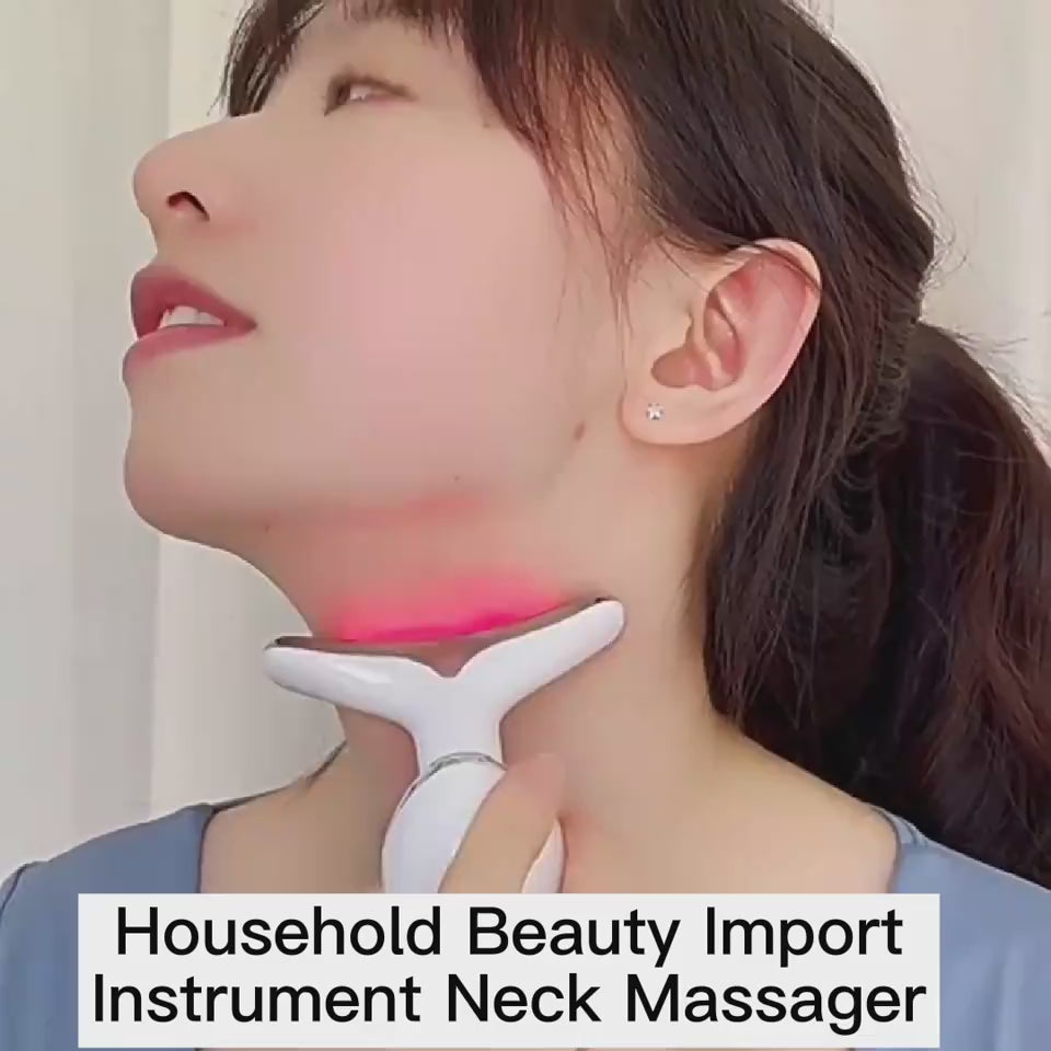 Neck Face Beauty Device Colorful LED Photon Therapy Skin Tighten Reduce Double Chin Anti Wrinkle Remove Lifting Massager $43.00 Dana Fashion Color: Black Red quantity: 2PCS Beauty Tools Overview: 1. [Perfect Skin Care Tool] This skin-tightening device for