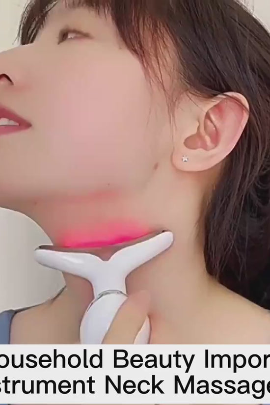 Neck Face Beauty Device Colorful LED Photon Therapy Skin Tighten Reduce Double Chin Anti Wrinkle Remove Lifting Massager $43.00 Dana Fashion Color: Black Red quantity: 2PCS Beauty Tools Overview: 1. [Perfect Skin Care Tool] This skin-tightening device for