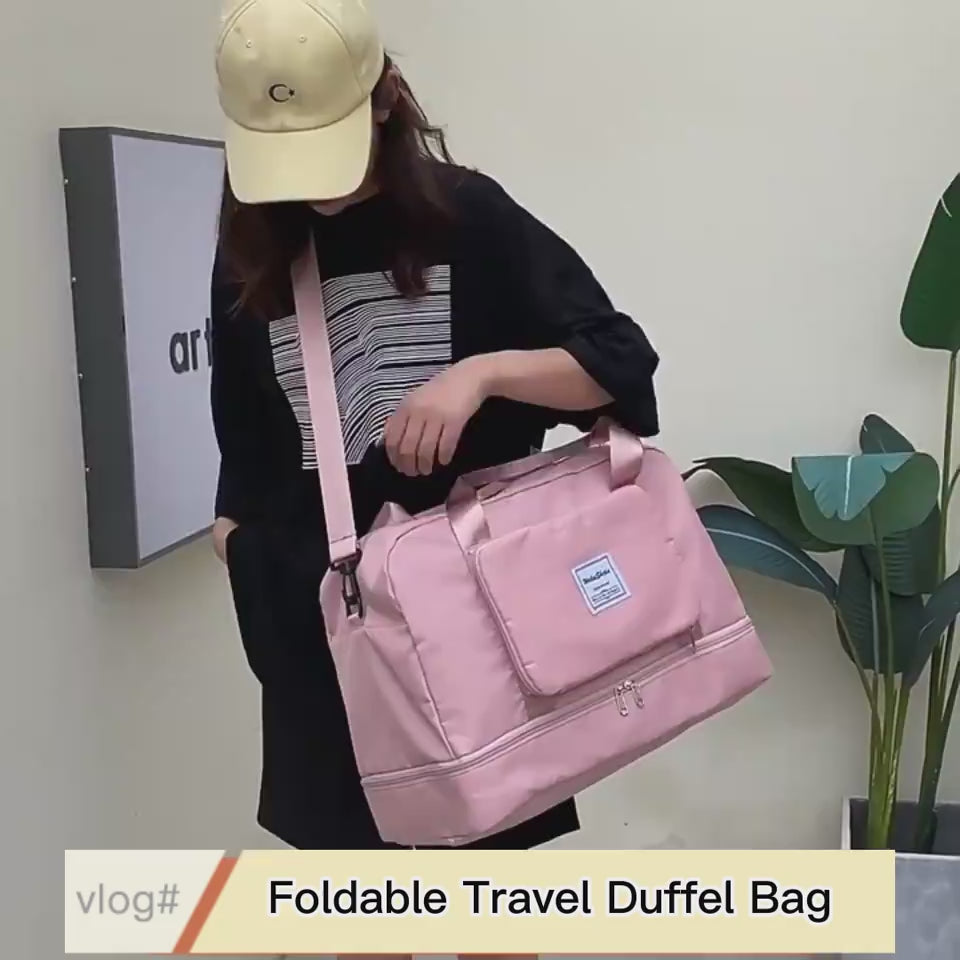 Foldable Travel Duffel Bags Sports Gym Tote Bag Women $45.00 Dana Fashion Color: Black Women's Bags Product information: Product category: travel bag/travel bag Luggage size: medium Capacity: 20-35L Internal structure of the bag: zipper pocket, mobile pho