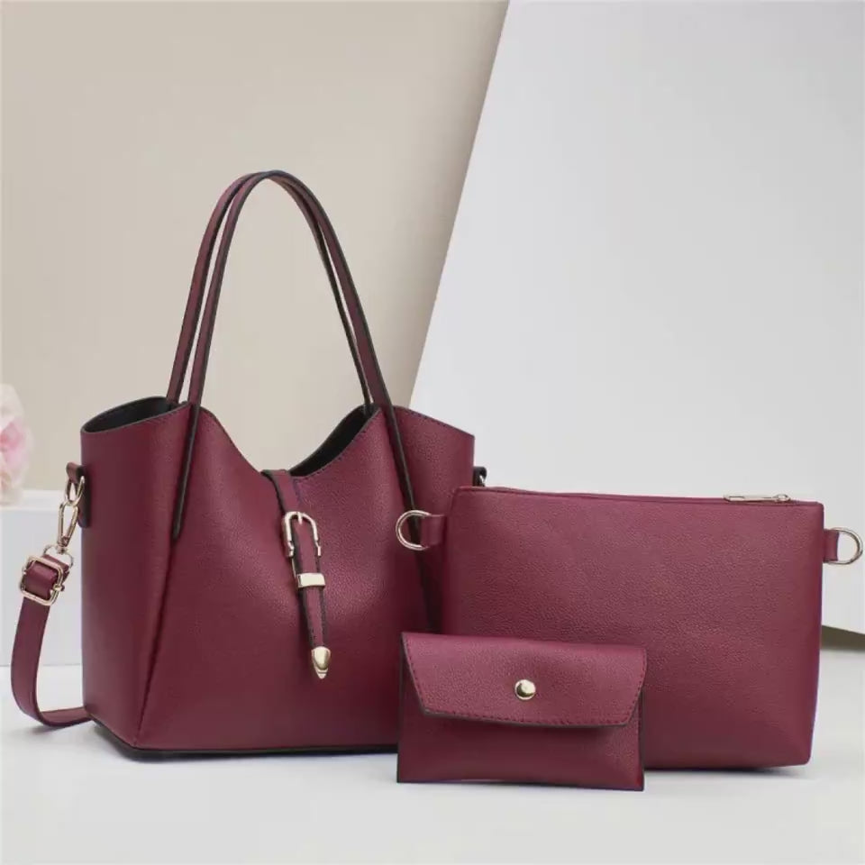 Large Capacity Totes Three-piece Portable Shoulder Bag $48.76 Dana Fashion Color: Apricot Women's Bags Product information: Lining texture: Polyester Applicable scenarios: Daily matching Color: black, red, apricot, khaki, khaki, pink, creamy-white Outer b