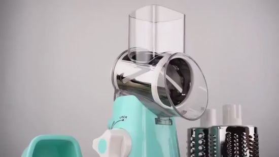 Vegetable Cutter Round Mandoline Slicer Potato Julienne Carrot Grater Cheese $35.50 Dana Fashion Color: Blue green warehouse: China Dana's Kitchen Overview: - Constructed with ABS, AS, rubber and stainless steel materials,environmental friendly, non-toxic