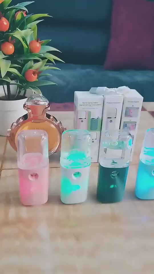 Household Handheld Face Care Beauty Spray Device Usb Nano Steaming Face Device Charging Humidifier $16.19 Dana Fashion Color: 1Blue 1White Beauty Tools Product information: Model: JSQ-3 Fog time: 10 seconds and below Gear position: 1 gear Spray heat: cold