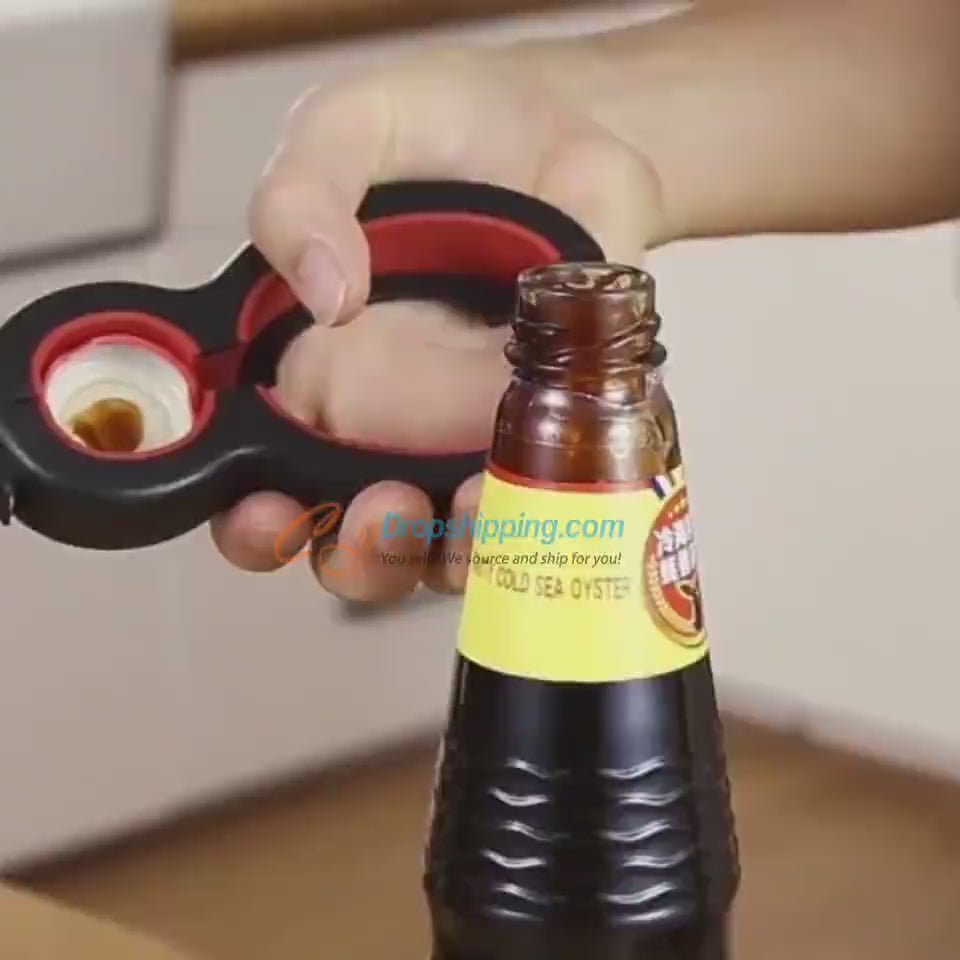 Multifunctional Easy Opener Six in One Bottle Can Opener $18.48 Dana Fashion Color: Gray Dana's Kitchen Overview: The 6-in-1 multi-function can opener can open six different types of seals/lids: bags, safety seals, pull tabs, bottle caps, bottle caps, and