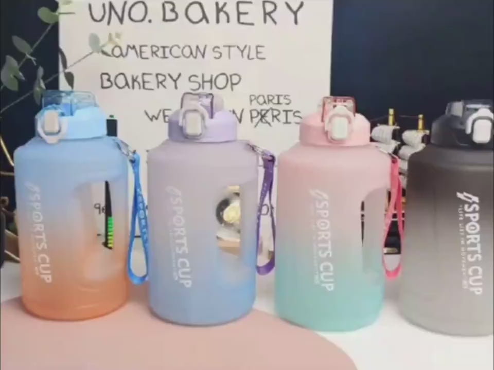 Extra Large Capacity Cup With Straw Fitness Sports Water Bottle Fitness Big Bottles $33.86 Dana Fashion Color: Gradient Black Capacity size: 1.5L style: Straw Dana's Kitchen Product information: Style: sports Function: high temperature resistance Dimensio