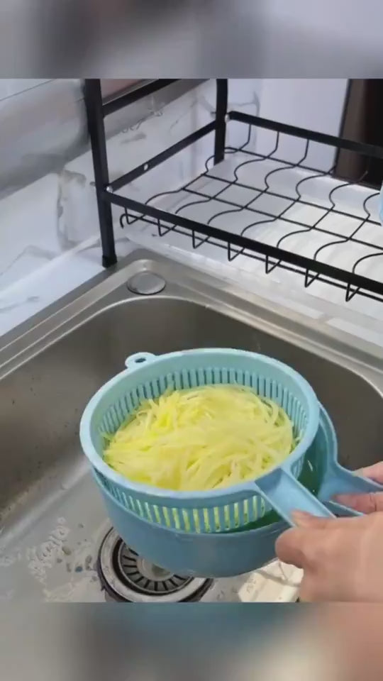 8 In 1 Mandoline Slicer Vegetable Slicer Potato Peeler Carrot Onion Grater With Strainer Vegetable Cutter Kitchen Accessories $24.27 Dana Fashion Color: Blue quantity: 1pc Dana's Kitchen Overview: This hand-held slicer made from Food-Grade stainless steel
