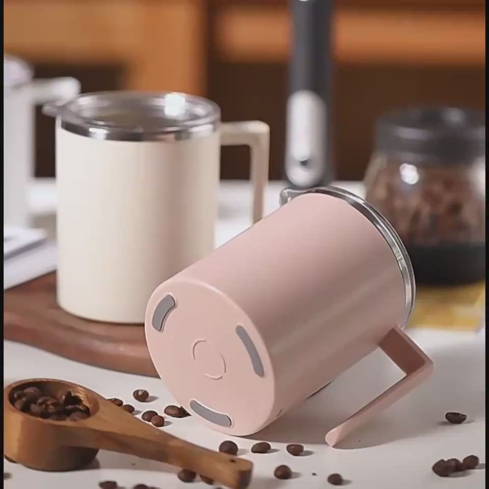 Portable Smart Magnetic Automatic Mixing Coffee Cup Rechargeable Rotating Home Office Travel Stirring Cup $59.90 Dana Fashion Color: Black capacity: 360ml Dana's Kitchen Overview: 1.【Automatic Stirring Mug】This electric self-stirring mug features a built-