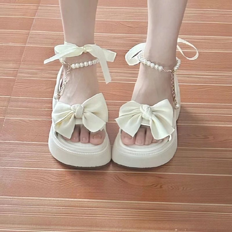 Princess Holiday Sandals For Women Summer $39.50 Dana Fashion Color: Beige Size: 35 Women's shoes Product information: Lining material: PU Toe holder shape: Pointed Color: creamy-white upgraded version, black upgraded version Shoe Upper material: PU Size: