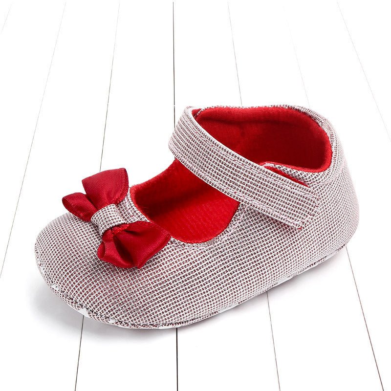 Princess shoes bow baby shoes $12.48 Dana Fashion Color: Red Size: 11cm Baby & Mother Product category: Toddler shoes Applicable gender: neutral/male and female Upper material: cotton Tube height: low tube Is there a light: no Is there a sound: no Upper h