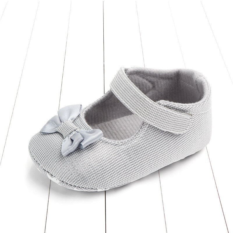 Princess shoes bow baby shoes $12.48 Dana Fashion Color: Light Grey Size: 11cm Baby & Mother Product category: Toddler shoes Applicable gender: neutral/male and female Upper material: cotton Tube height: low tube Is there a light: no Is there a sound: no