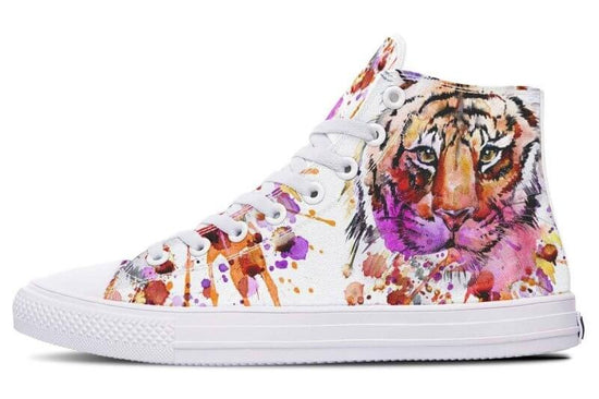 Printed Couple High-top Canvas Shoes $85.50 Dana Fashion Color: As shown in figure Size: 36 Women's shoes Core Features • Handmade • Accurate size • Fits wider feet Describe • Hand and custom printed high-tops • Extremely fine print quality • Memory EVA f