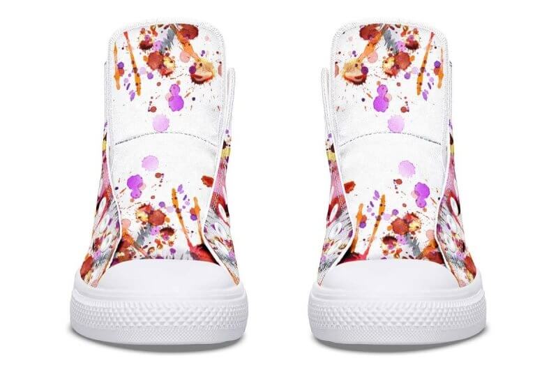 Printed Couple High-top Canvas Shoes $85.50 Dana Fashion Color: As shown in figure Size: 36 Women's shoes Core Features • Handmade • Accurate size • Fits wider feet Describe • Hand and custom printed high-tops • Extremely fine print quality • Memory EVA f
