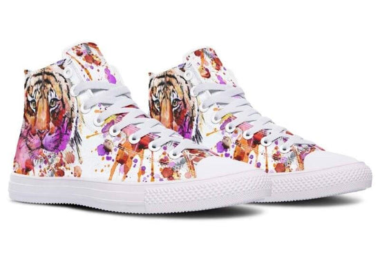 Printed Couple High-top Canvas Shoes $85.50 Dana Fashion Color: As shown in figure Size: 36 Women's shoes Core Features • Handmade • Accurate size • Fits wider feet Describe • Hand and custom printed high-tops • Extremely fine print quality • Memory EVA f