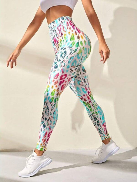 Printed Seamless Yoga High Waist Hip Lift Trousers $59.50 Dana Fashion Color: Colored Feather Size: L Women's clothing Product information: Pattern: solid color Color: red and black feathers, colored feathers Size: S,M,L Lining composition: Spandex Lining