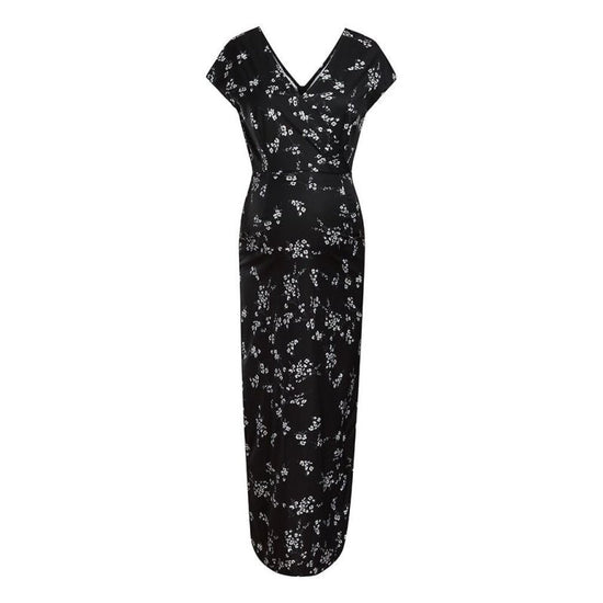 Printed Slim Thin Floral Chiffon Dress $23.24 Dana Fashion Color: Black Size: L Baby & Mother Main fabric composition: polyester fiber