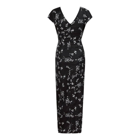 Printed Slim Thin Floral Chiffon Dress $23.24 Dana Fashion Color: Black Size: L Baby & Mother Main fabric composition: polyester fiber