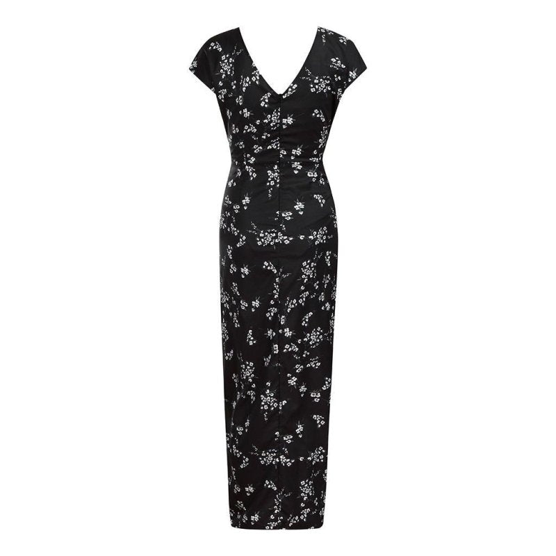 Printed Slim Thin Floral Chiffon Dress $23.24 Dana Fashion Color: Black Size: L Baby & Mother Main fabric composition: polyester fiber