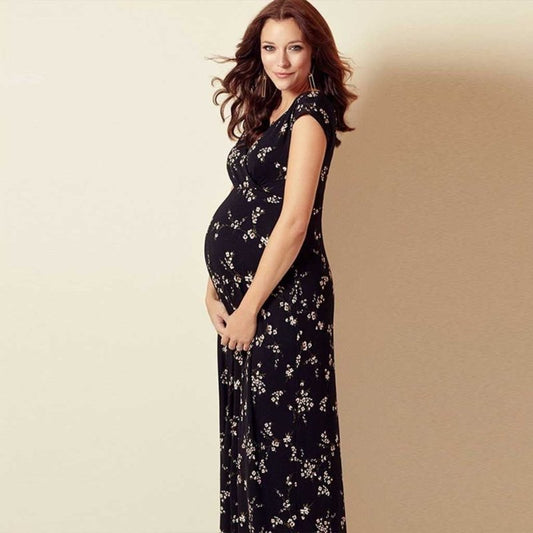 Printed Slim Thin Floral Chiffon Dress $23.24 Dana Fashion Color: Black Size: L Baby & Mother Main fabric composition: polyester fiber