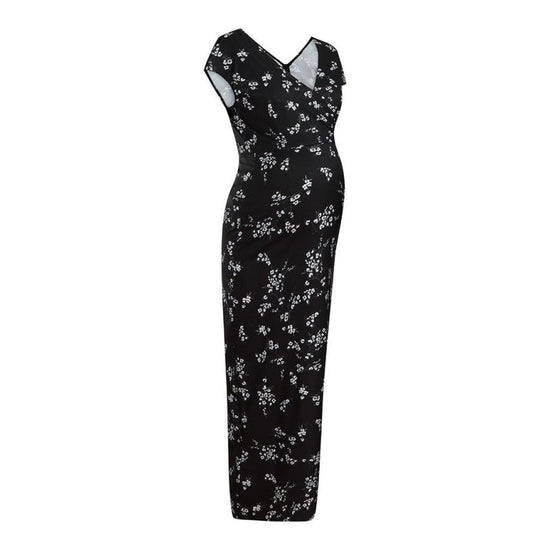 Printed Slim Thin Floral Chiffon Dress $23.24 Dana Fashion Color: Black Size: L Baby & Mother Main fabric composition: polyester fiber