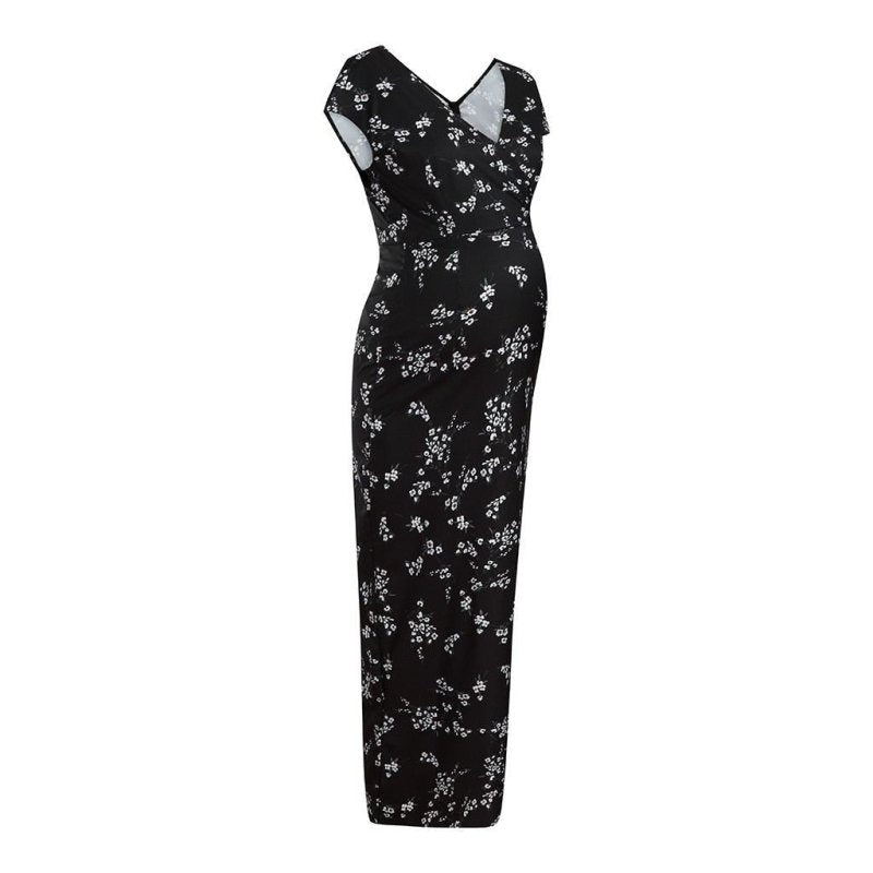 Printed Slim Thin Floral Chiffon Dress $23.24 Dana Fashion Color: Black Size: L Baby & Mother Main fabric composition: polyester fiber