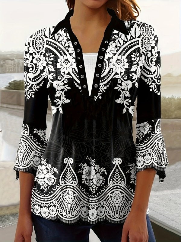 Printing Lapel Top Irregular Sleeve T-shirt $29.99 Dana Fashion Color: 2Color Size: 2XL Women's clothing Product information: Color: Color 1, color 2, color 3, color 4, color 5, color 6, color 7, color 8, color 9, color 10, color 11, color 12, color 13 Sl