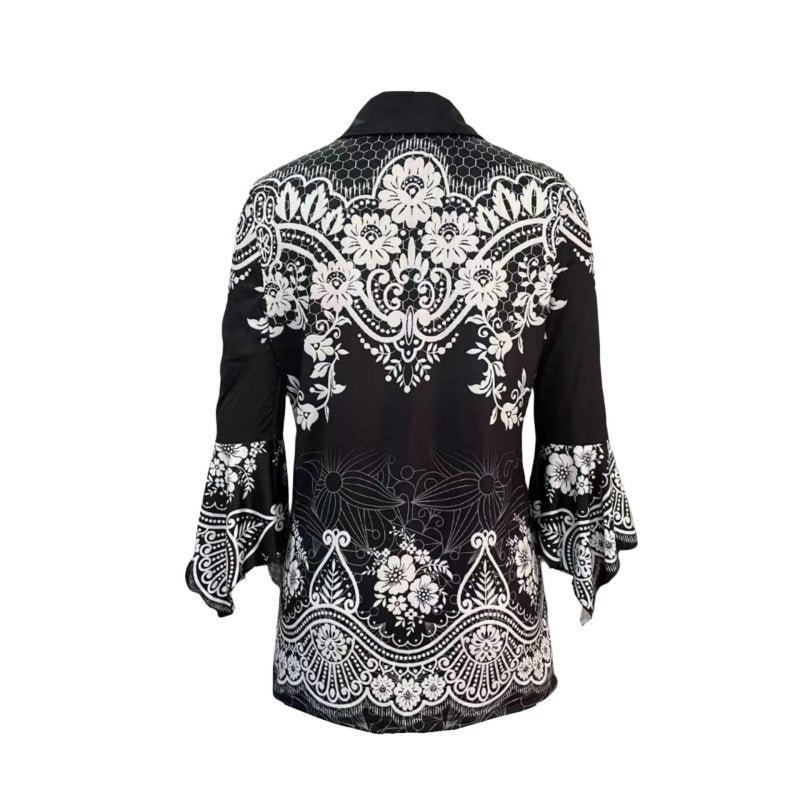 Printing Lapel Top Irregular Sleeve T-shirt $29.99 Dana Fashion Color: 10Color Size: 2XL Women's clothing Product information: Color: Color 1, color 2, color 3, color 4, color 5, color 6, color 7, color 8, color 9, color 10, color 11, color 12, color 13 S