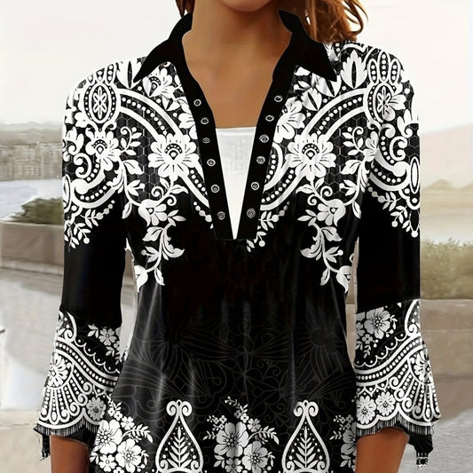 Printing Lapel Top Irregular Sleeve T-shirt $29.99 Dana Fashion Color: 10Color Size: 2XL Women's clothing Product information: Color: Color 1, color 2, color 3, color 4, color 5, color 6, color 7, color 8, color 9, color 10, color 11, color 12, color 13 S
