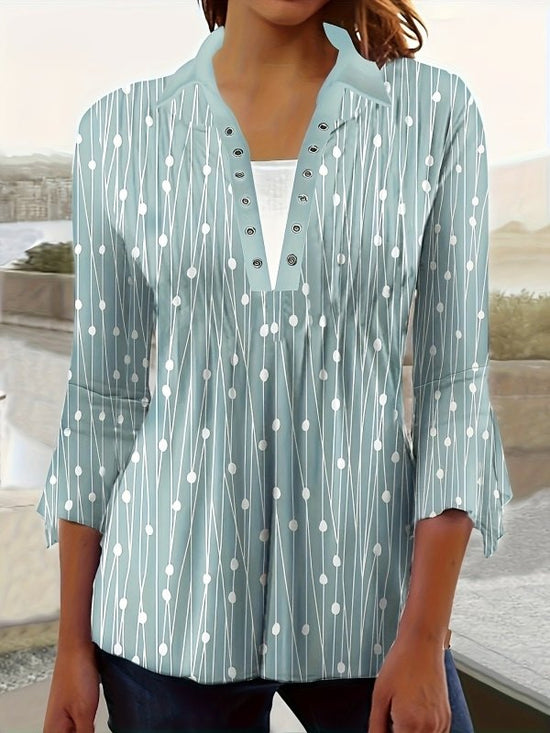 Printing Lapel Top Irregular Sleeve T-shirt $29.99 Dana Fashion Color: 7Color Size: 2XL Women's clothing Product information: Color: Color 1, color 2, color 3, color 4, color 5, color 6, color 7, color 8, color 9, color 10, color 11, color 12, color 13 Sl
